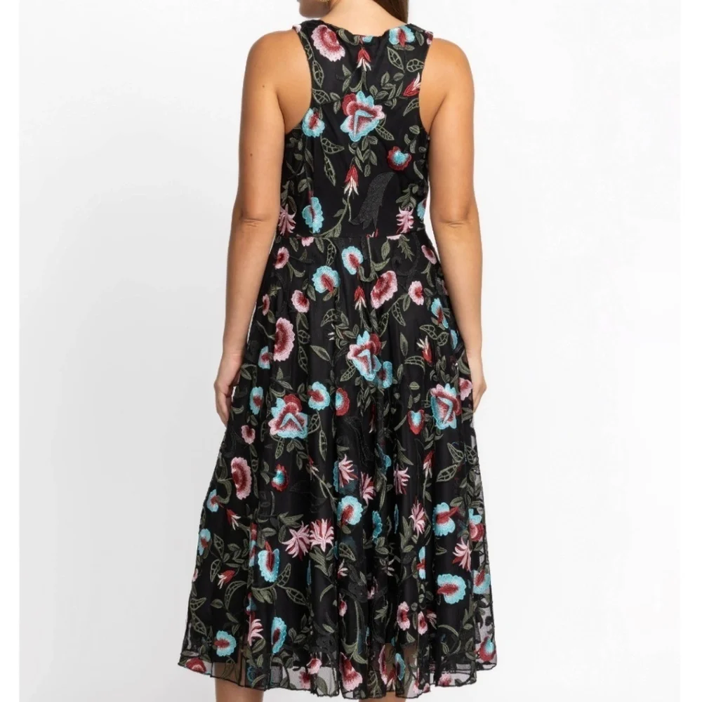 Johnny Was Floral Embroidered Tea Length Midi Dress Size 4 NWT - Picture 3 of 11